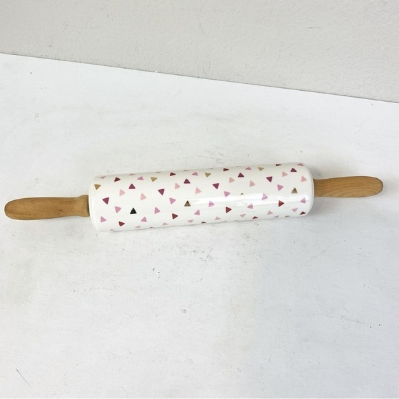 Ceramic Multi Color Triangle Confetti Rolling Pin 17.5” - Picture 5 of 11